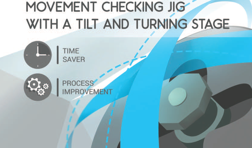 Movement checking jig with a tilt and turning stage